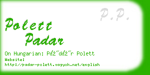polett padar business card